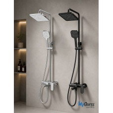 Душевой смеситель MyGuess Sanitary 19014-1/2 латунный, хром/тёмно-серый
